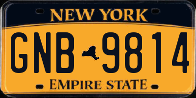 NY license plate GNB9814