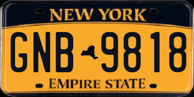 NY license plate GNB9818