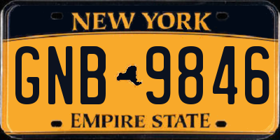 NY license plate GNB9846