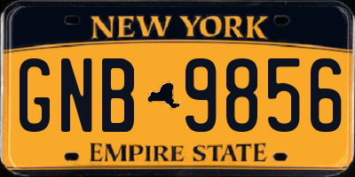 NY license plate GNB9856