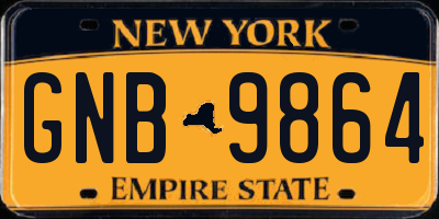 NY license plate GNB9864