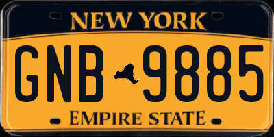 NY license plate GNB9885