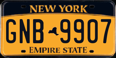NY license plate GNB9907
