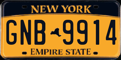 NY license plate GNB9914