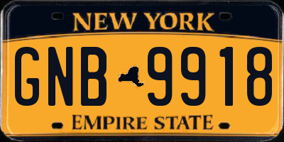 NY license plate GNB9918