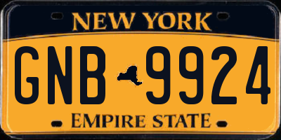 NY license plate GNB9924