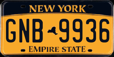 NY license plate GNB9936