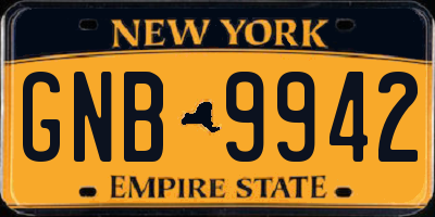 NY license plate GNB9942