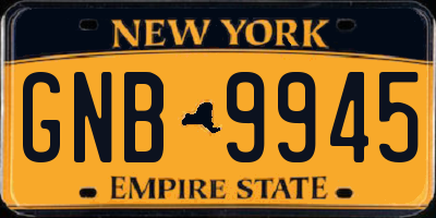 NY license plate GNB9945