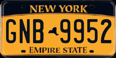 NY license plate GNB9952
