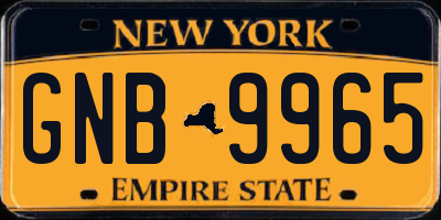NY license plate GNB9965