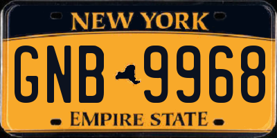 NY license plate GNB9968