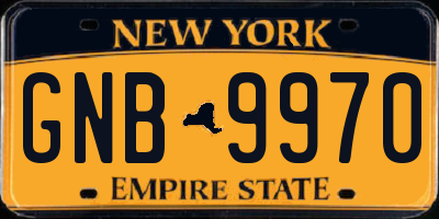 NY license plate GNB9970