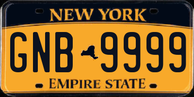 NY license plate GNB9999