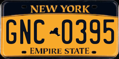 NY license plate GNC0395