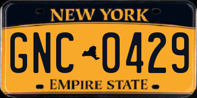 NY license plate GNC0429