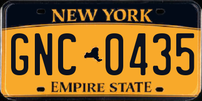 NY license plate GNC0435