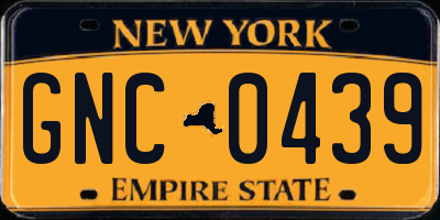 NY license plate GNC0439