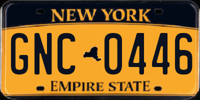 NY license plate GNC0446