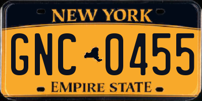 NY license plate GNC0455