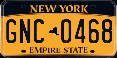NY license plate GNC0468