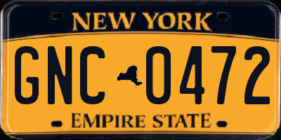 NY license plate GNC0472