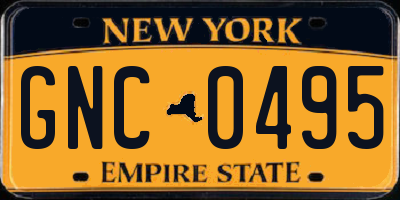 NY license plate GNC0495