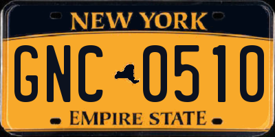 NY license plate GNC0510