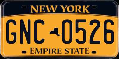 NY license plate GNC0526
