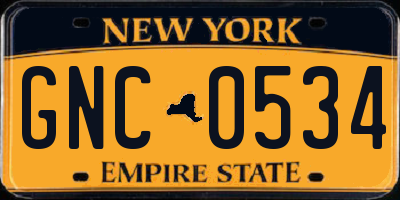 NY license plate GNC0534