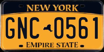 NY license plate GNC0561