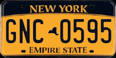 NY license plate GNC0595