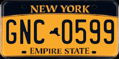NY license plate GNC0599