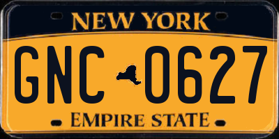 NY license plate GNC0627