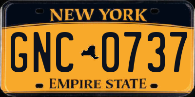 NY license plate GNC0737