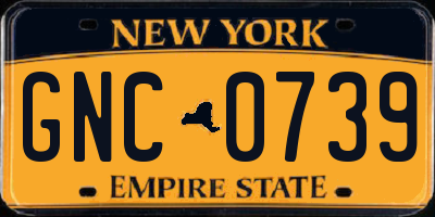 NY license plate GNC0739