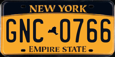 NY license plate GNC0766