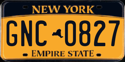 NY license plate GNC0827