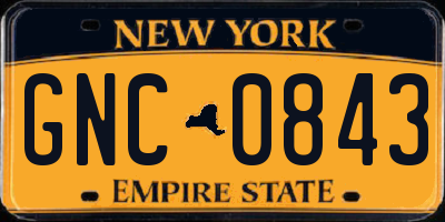 NY license plate GNC0843