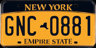 NY license plate GNC0881