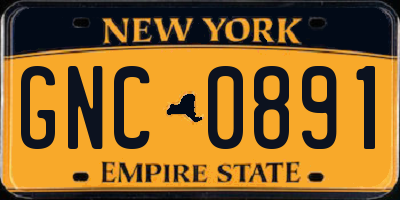 NY license plate GNC0891
