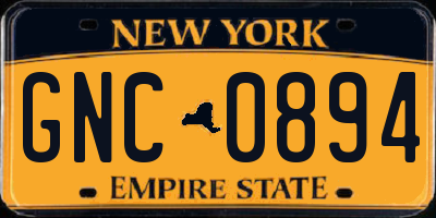 NY license plate GNC0894