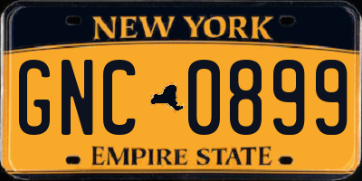 NY license plate GNC0899