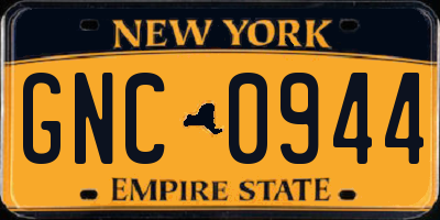 NY license plate GNC0944