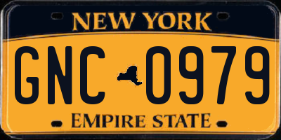 NY license plate GNC0979