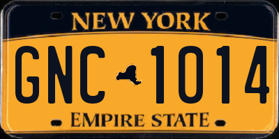 NY license plate GNC1014