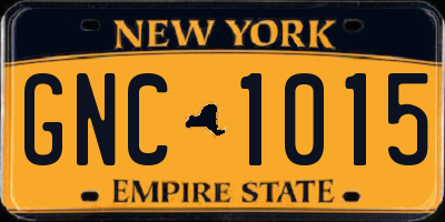 NY license plate GNC1015