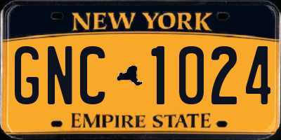 NY license plate GNC1024