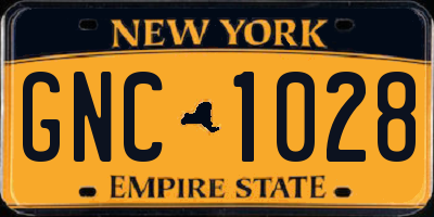 NY license plate GNC1028