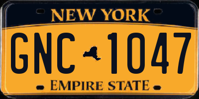 NY license plate GNC1047